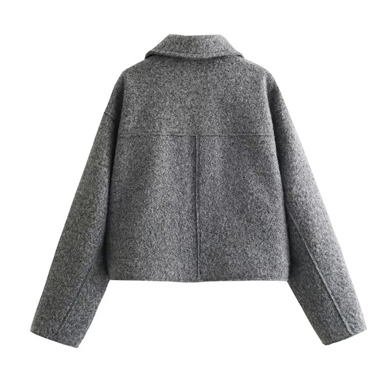 Cropped Wool-Blend Jacket | Tailored Fit | Stylish and Warm