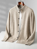 Wool-Blend Stand-Collar Cardigan | Zip-Up | Modern Elegance