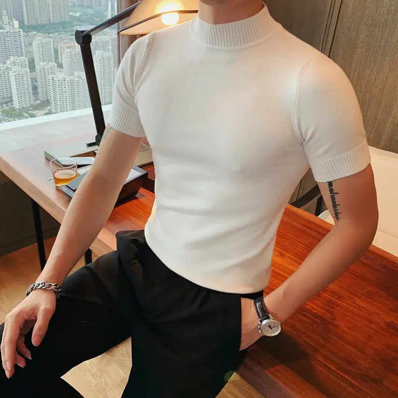 Slim-Fit Short-Sleeve Turtleneck | Modern Style | Comfortable Fit