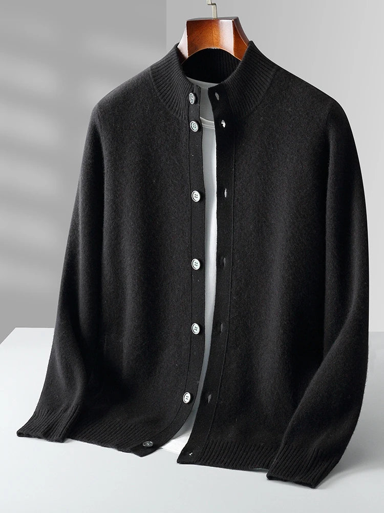 Wool-Blend Stand-Collar Cardigan | Zip-Up | Modern Elegance