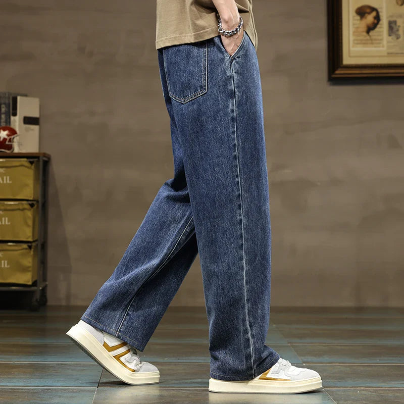 Wide-Leg Denim Pants | Cotton Denim | Relaxed Fit