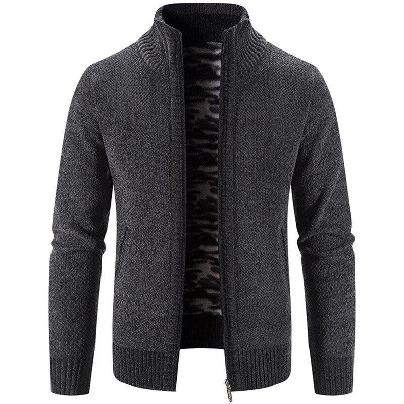 Fleece-Lined Zip-Up Cardigan | Cotton Blend | Warm and Stylish