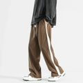 Contrast Stripe Wide-Leg Pants | Polyester Blend | Sporty Casual