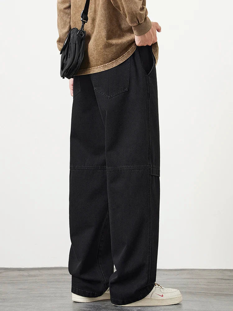Wide-Leg Washed Pants | Cotton Blend | Relaxed Fit