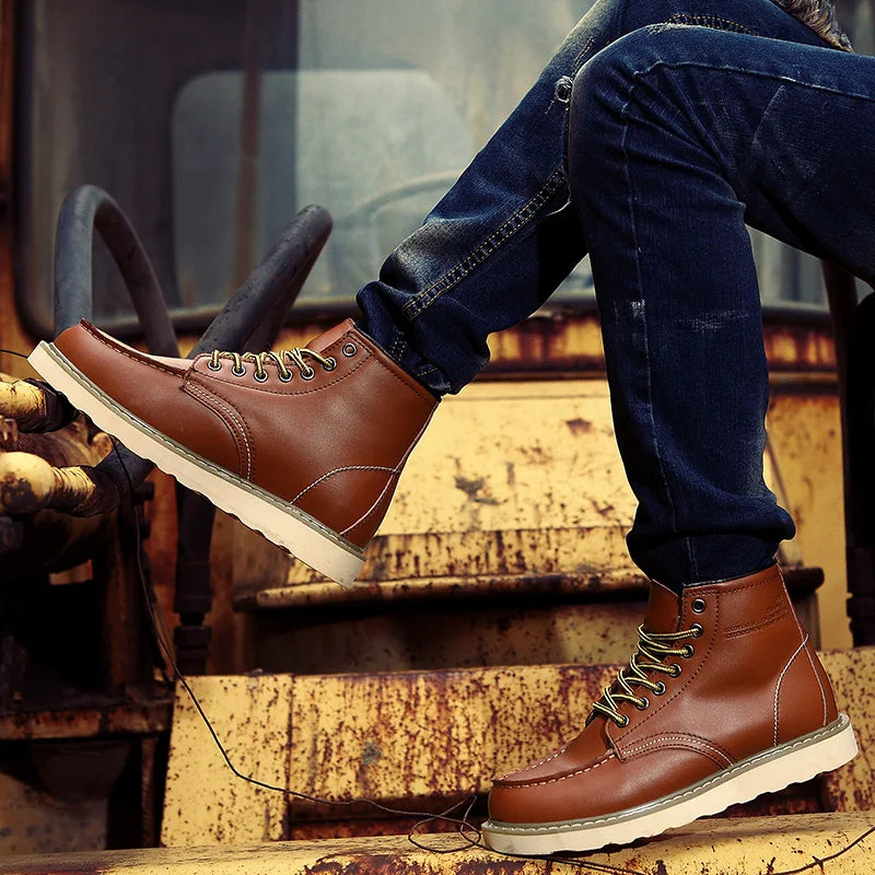 Rugged Leather Boots | Moc-Toe Design | Durable and Stylish