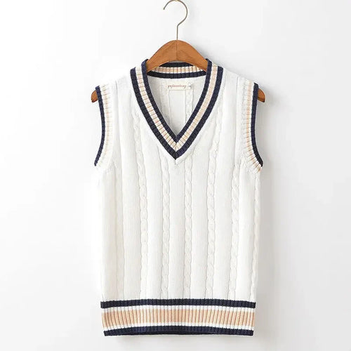 Cable-Knit Sweater Vest | V-Neck | Preppy and Stylish