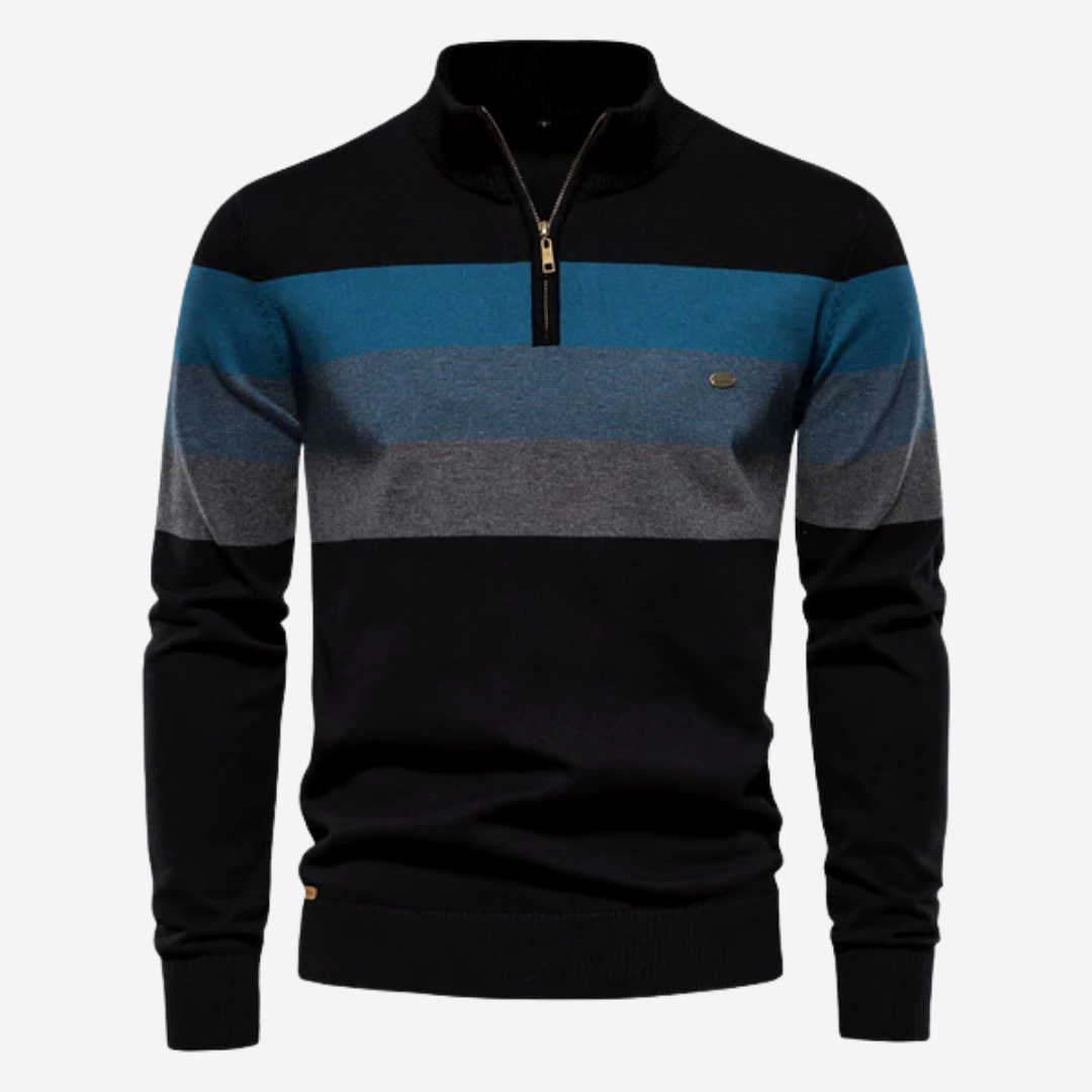 Striped Quarter-Zip Sweater | Stylish and Warm | Classic Design