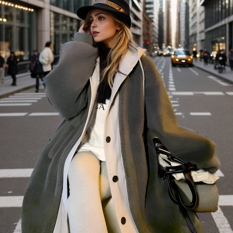 Long Teddy-Lined Winter Coat | Plush Warmth | Casual Elegance