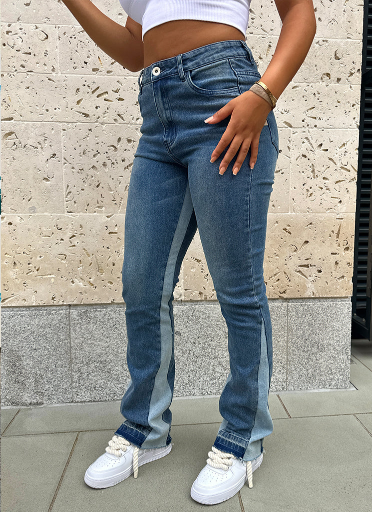 Split-Hem High-Waisted Jeans | Slim Fit | Stylish and Comfortable
