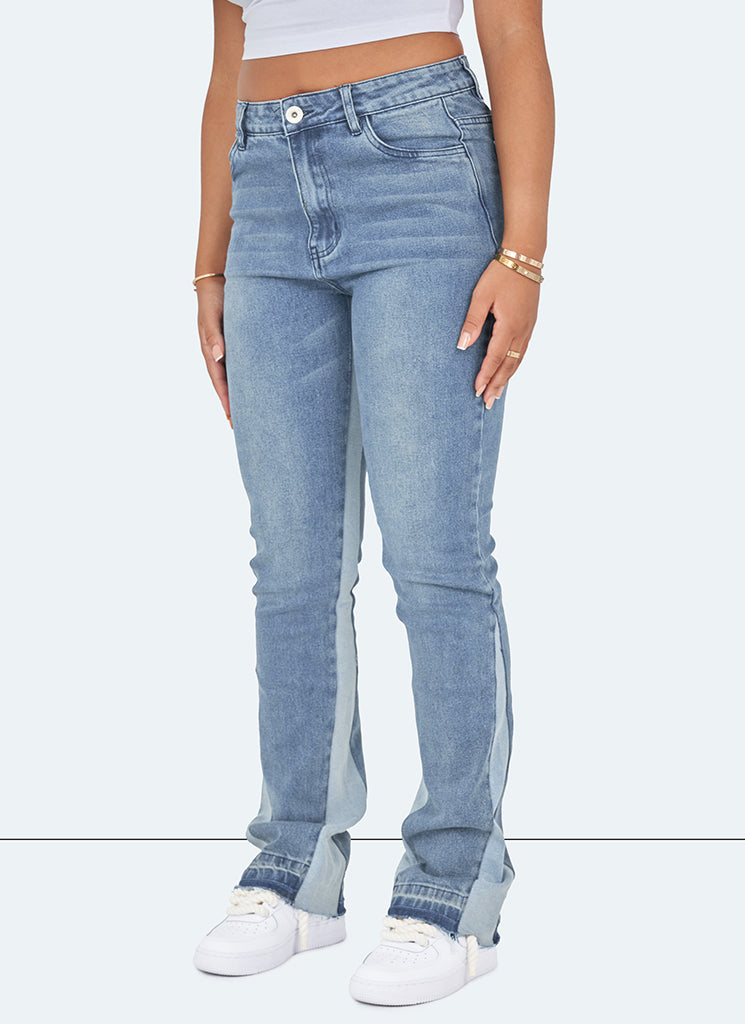 Split-Hem High-Waisted Jeans | Slim Fit | Stylish and Comfortable