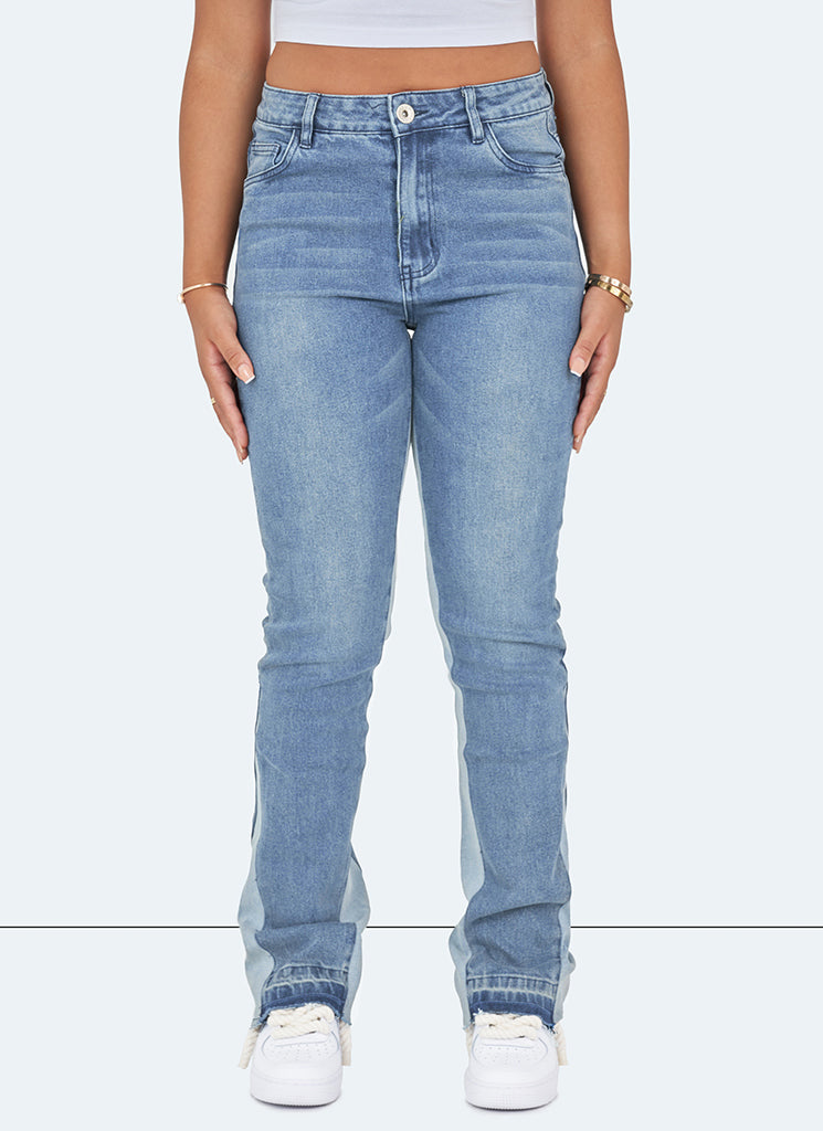 Split-Hem High-Waisted Jeans | Slim Fit | Stylish and Comfortable