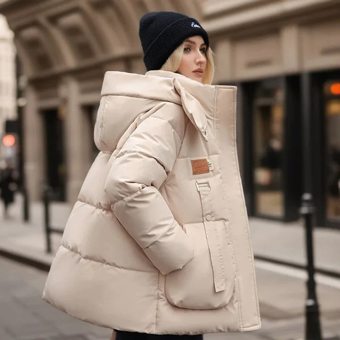 Oversized High-Collar Puffer Jacket | Warm Padding | Stylish and Functional