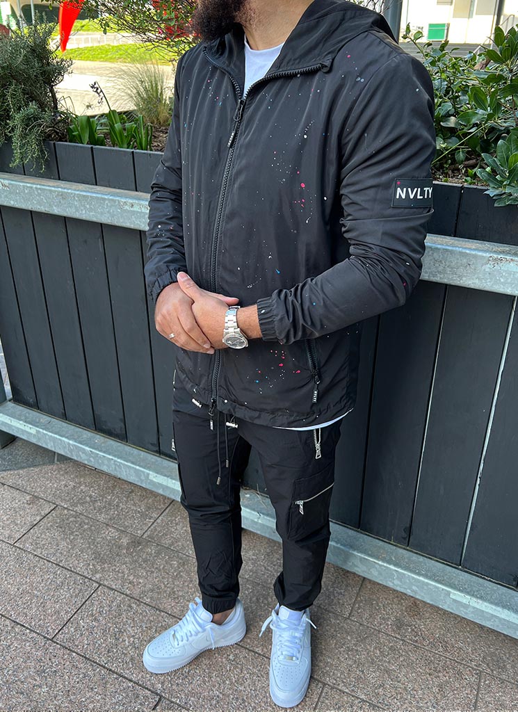 Lightweight Hooded Jacket | Subtle Splatter Design | Sleek and Comfortable
