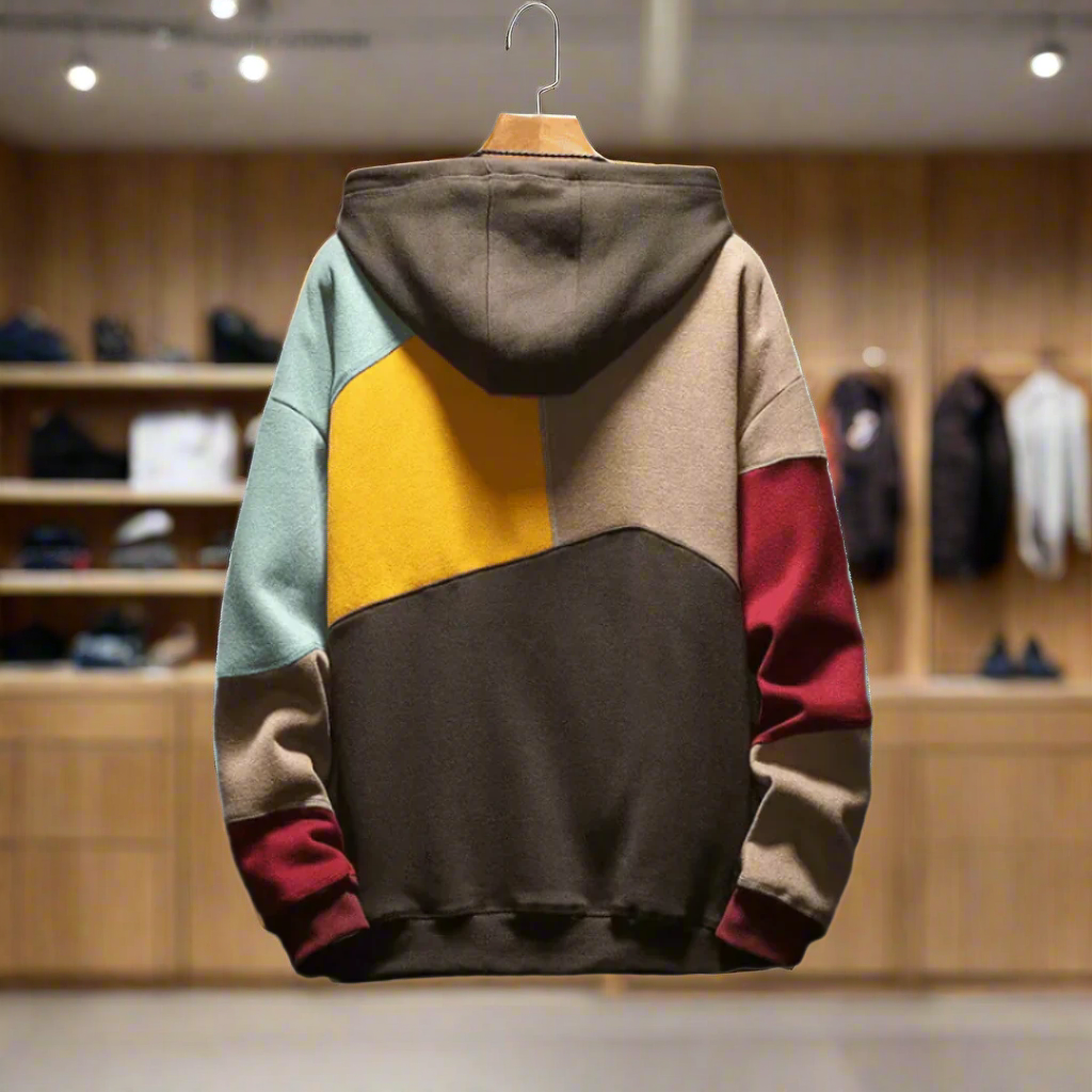 Patchwork Hoodie | Colour Block Design | Casual Streetwear