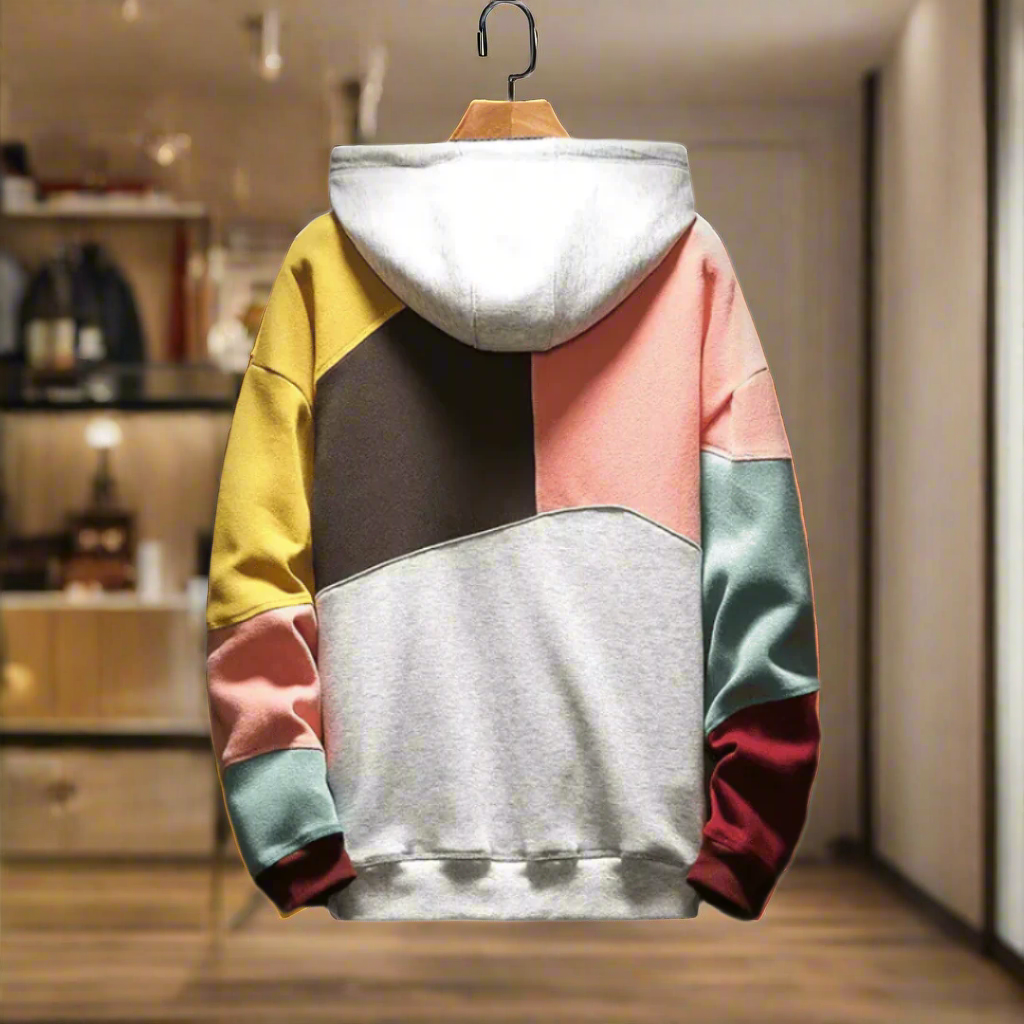 Patchwork Hoodie | Colour Block Design | Casual Streetwear