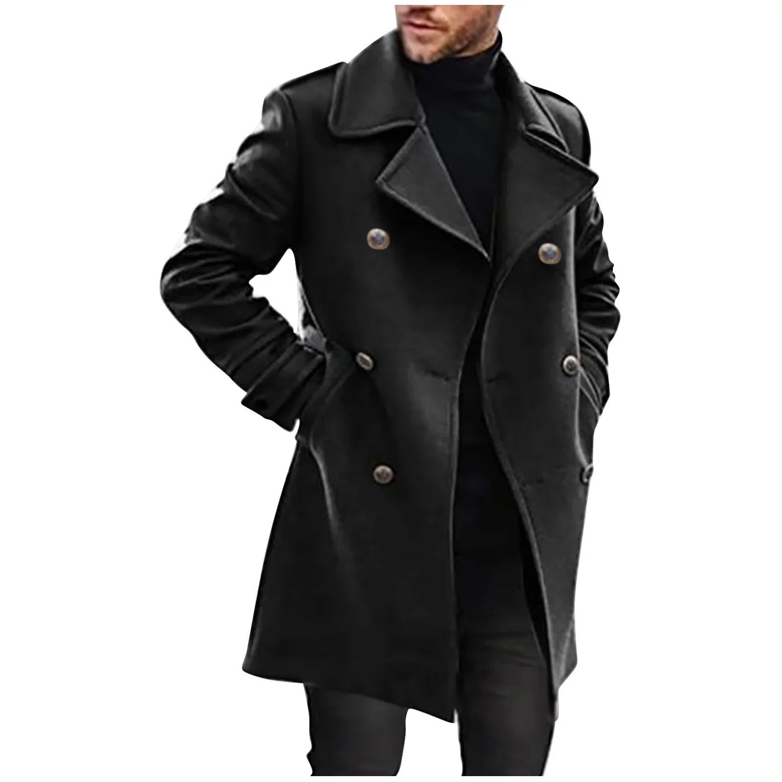 Double-Breasted Trench Coat | Wool Blend | Timeless and Sophisticated