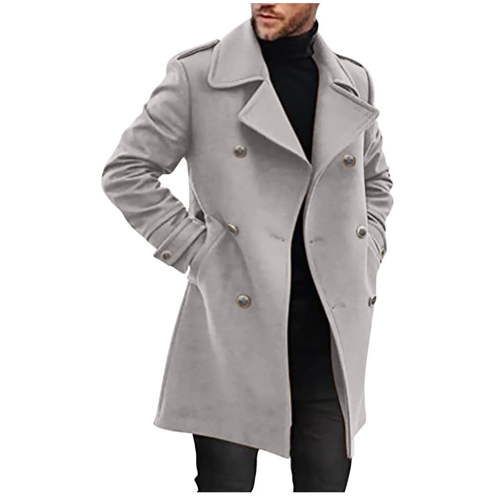 Double-Breasted Trench Coat | Wool Blend | Timeless and Sophisticated