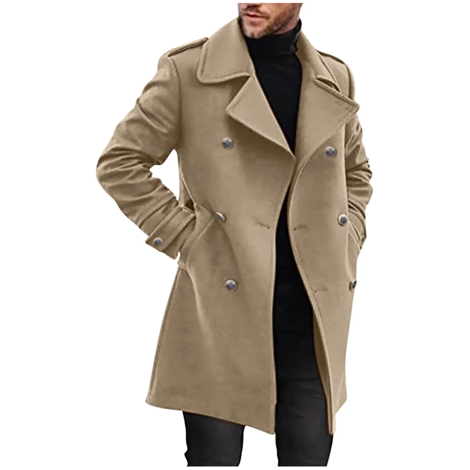 Double-Breasted Trench Coat | Wool Blend | Timeless and Sophisticated