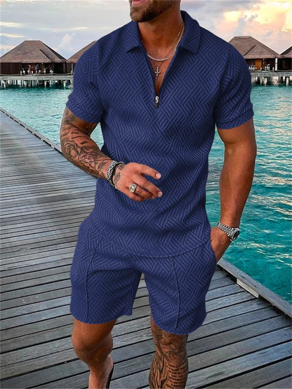 Summer Shirt and Shorts Set | Breathable Cotton Blend | Relaxed Summer Style