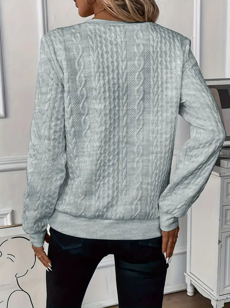 Zip-Neck Knit Pullover | Textured Design | Cozy and Chic