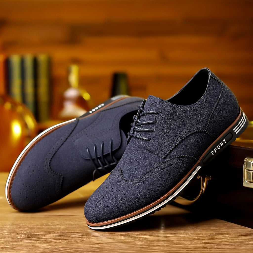 Men's Low-Top Suede Shoes | Matte Finish, Casual Design | Everyday and Semi-Formal Wear