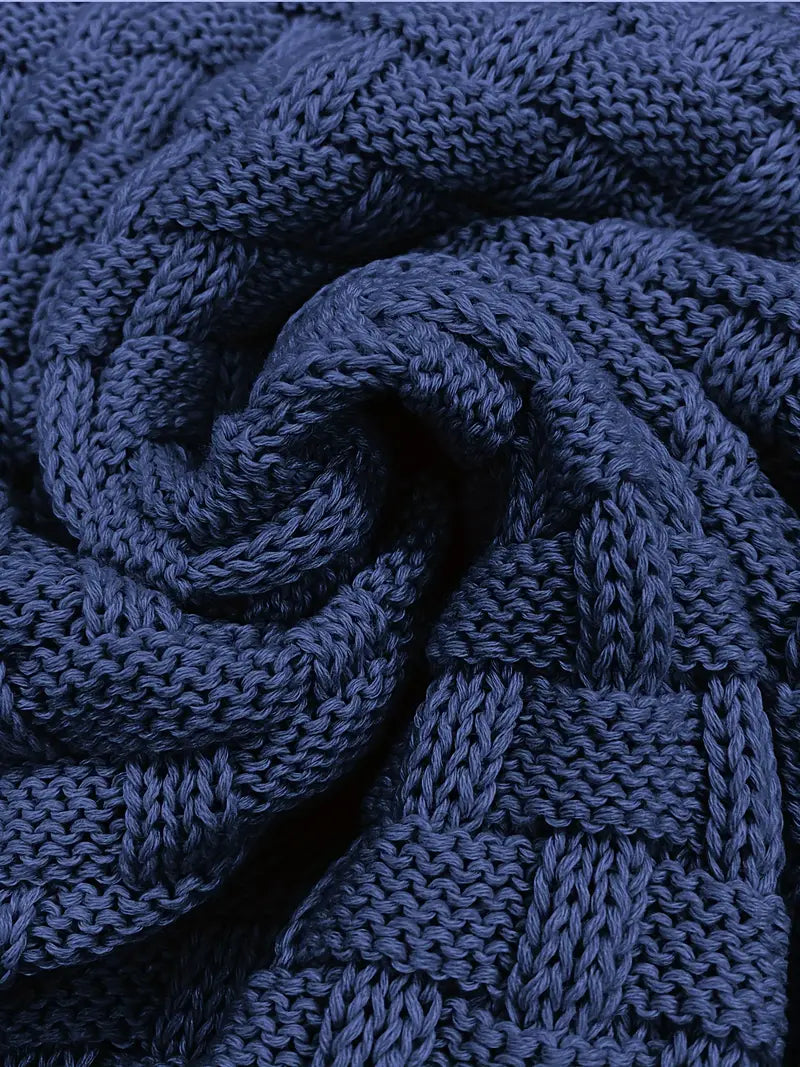 Men’s Button-Up Knit Sweater | Basket Weave Texture | Smart Casual Wear