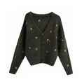 Embroidered Knit Cardigan | Floral Details | Cozy & Elegant
