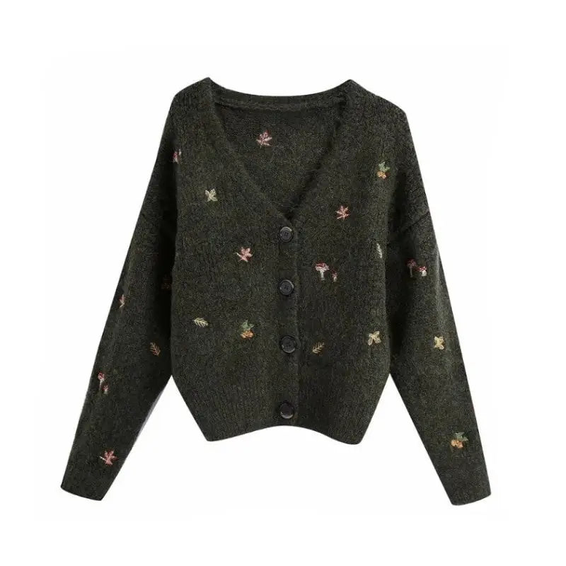 Embroidered Knit Cardigan | Floral Details | Cozy & Elegant