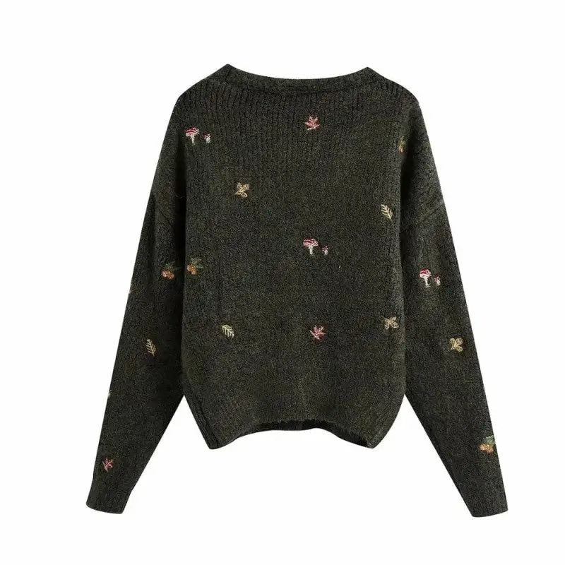 Embroidered Knit Cardigan | Floral Details | Cozy & Elegant