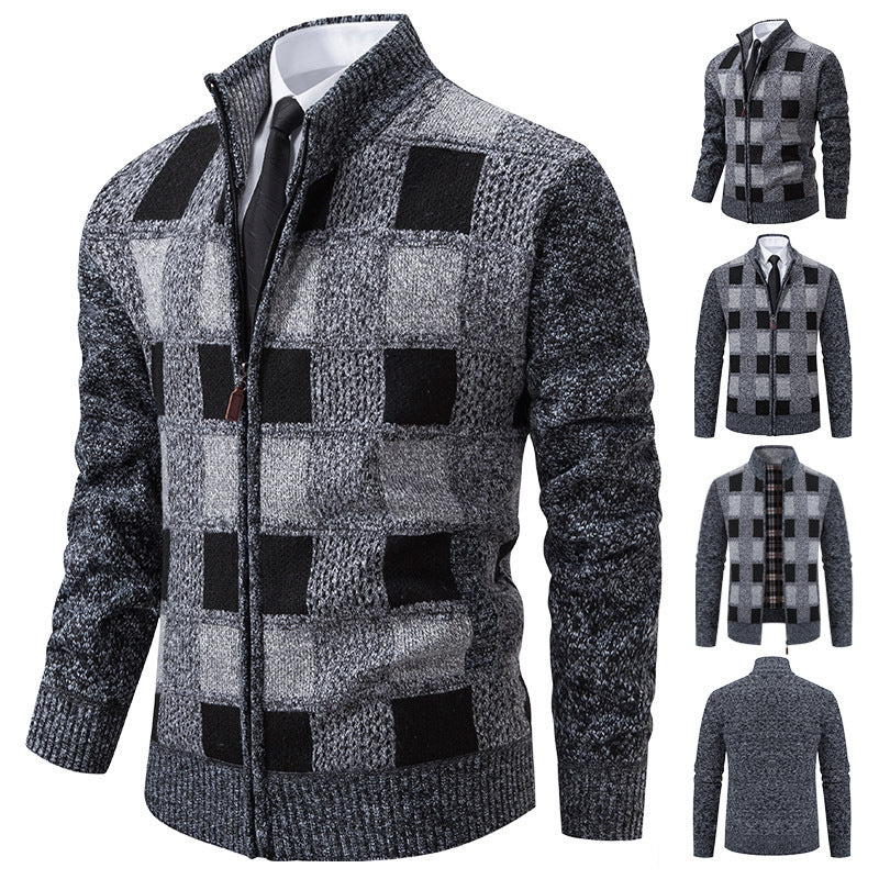Plaid Knitted Cardigan | Cotton Blend | Timeless Design
