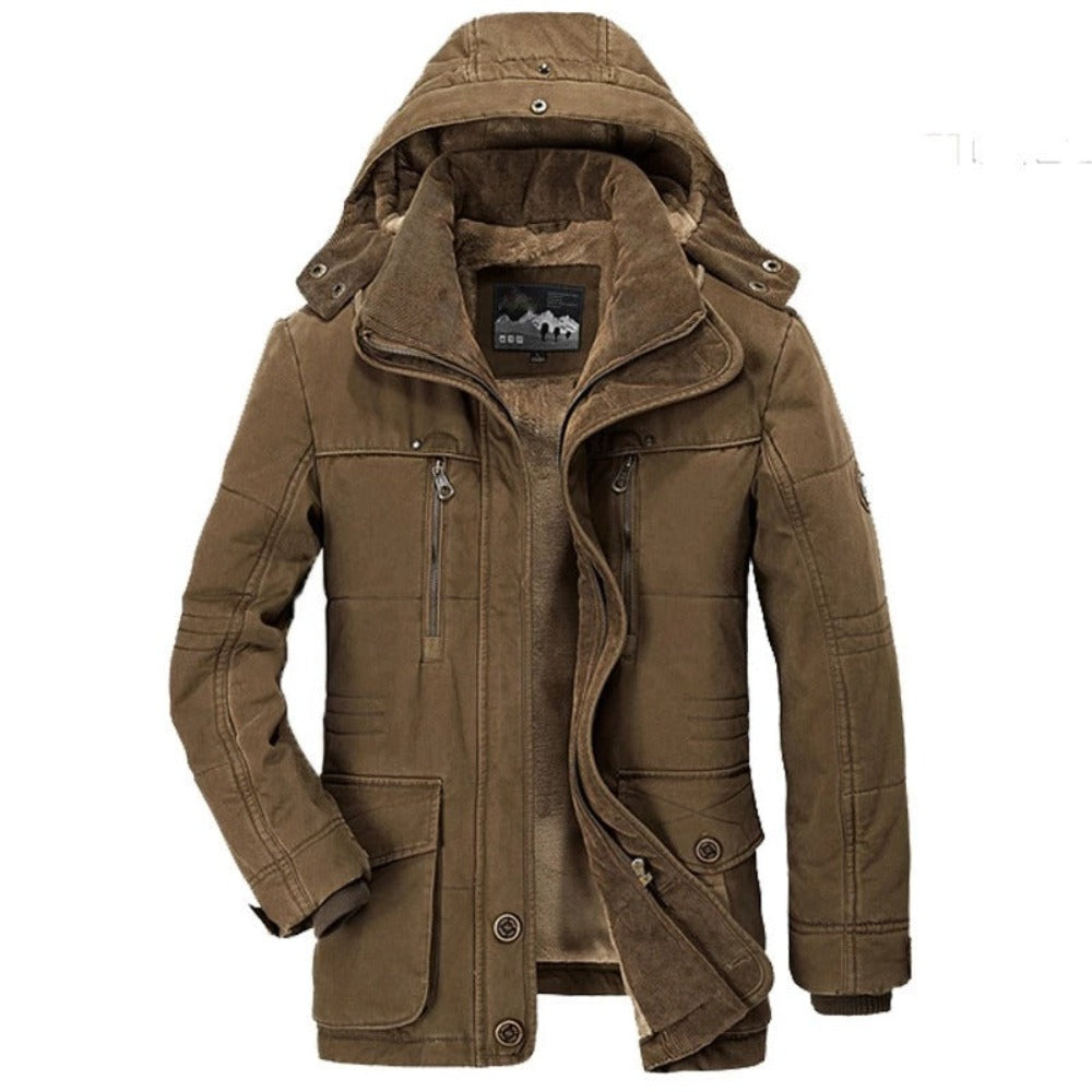 Hooded Winter Parka Coat | Inner Fleece, Windproof Design | Cold Weather Wear