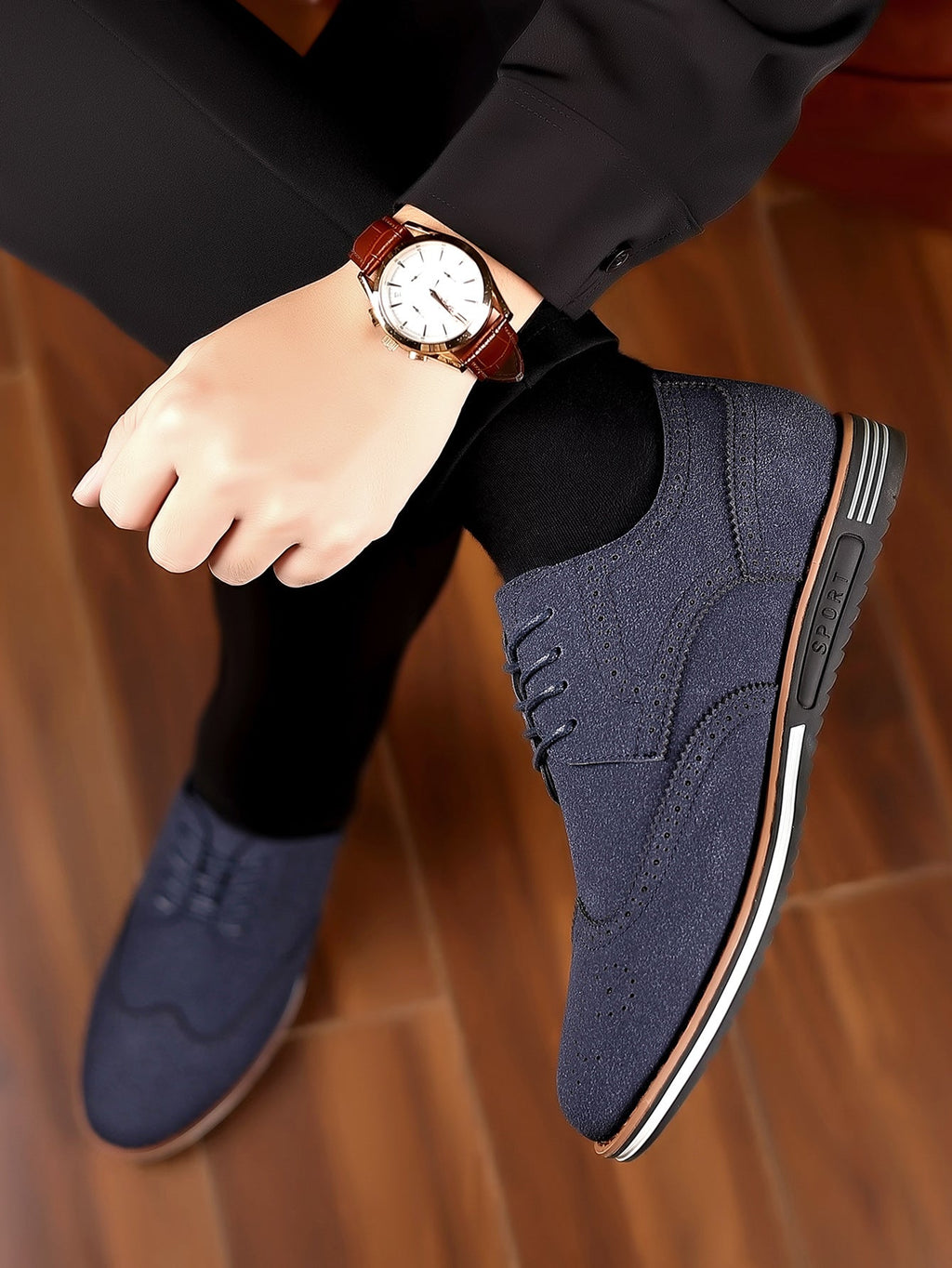Men's Low-Top Suede Shoes | Matte Finish, Casual Design | Everyday and Semi-Formal Wear