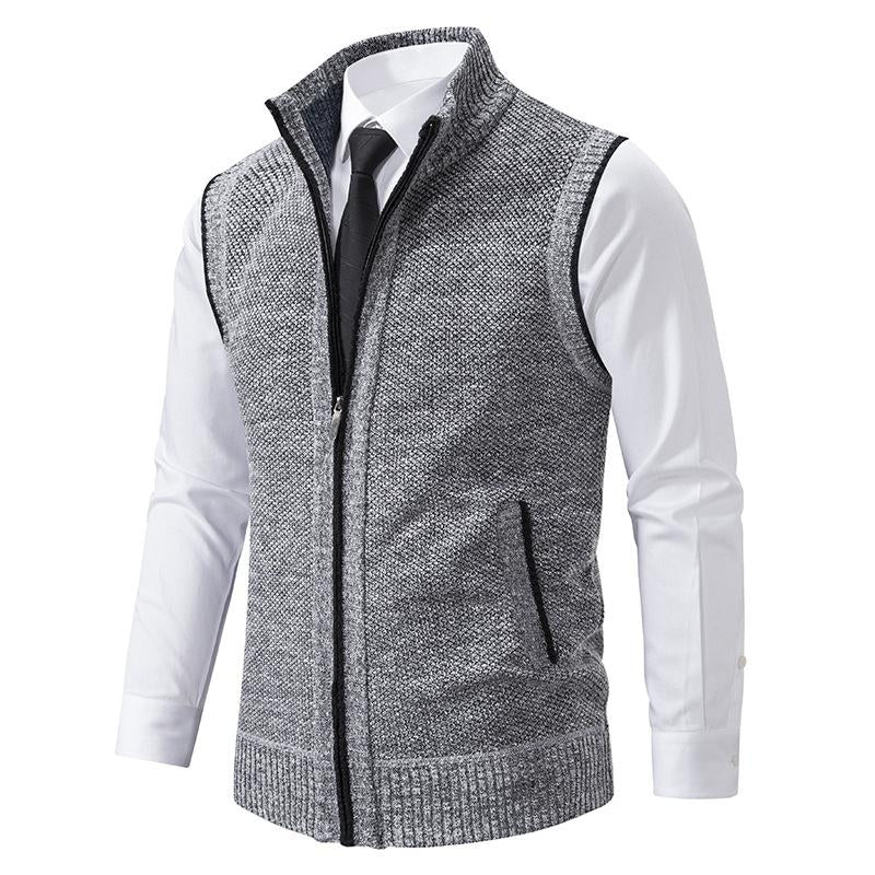 Tweed Zip-Up Vest | Classic Design | Warm and Polished