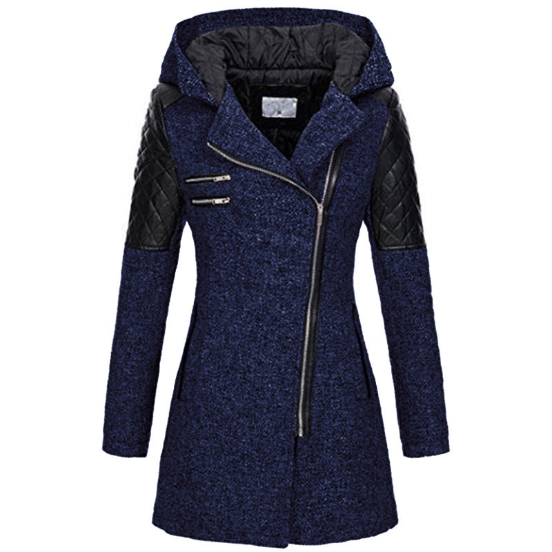Asymmetric Long Coat | Hooded Design | Warm and Stylish