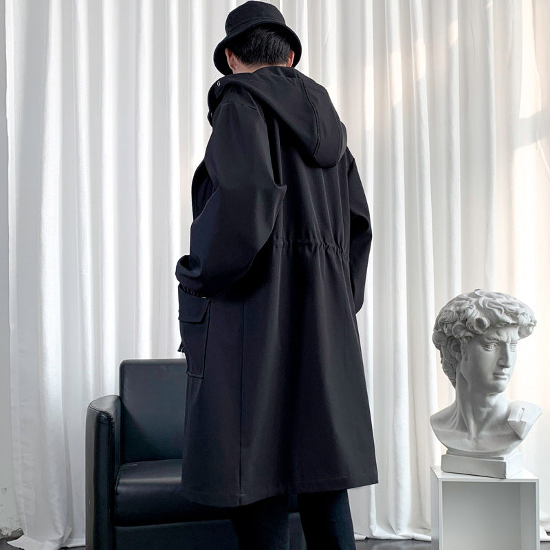 Hooded Longline Trench Coat | Water-Resistant | Minimalist Design
