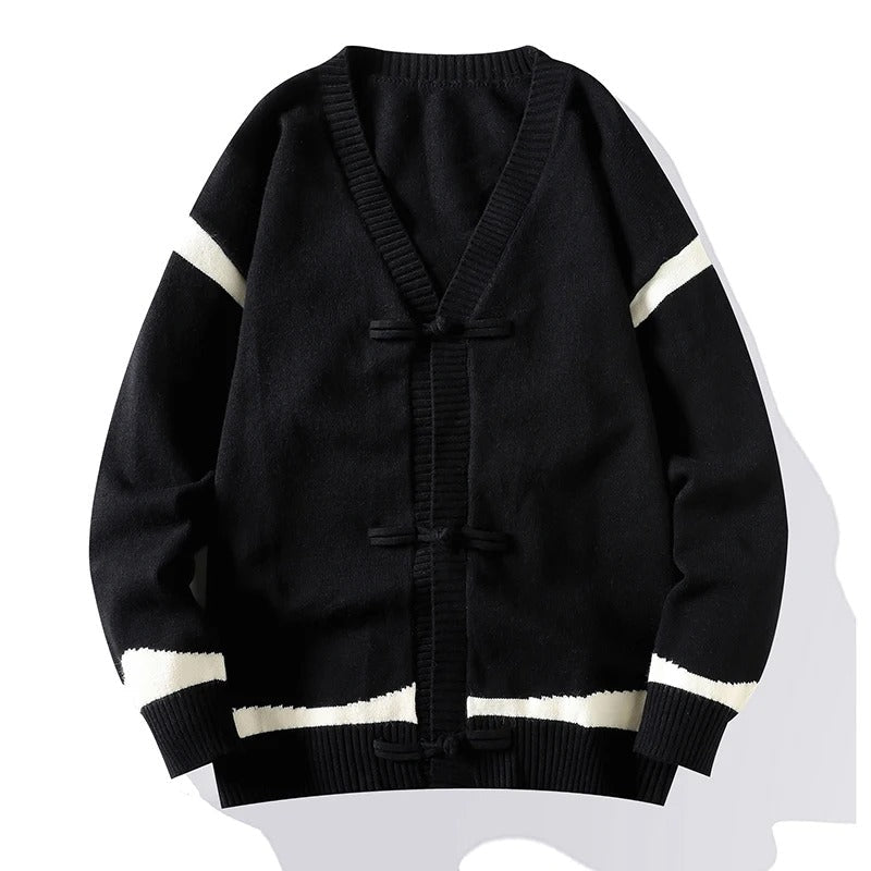 Toggle-Closure Cardigan | Striped Accents | Casual Comfort