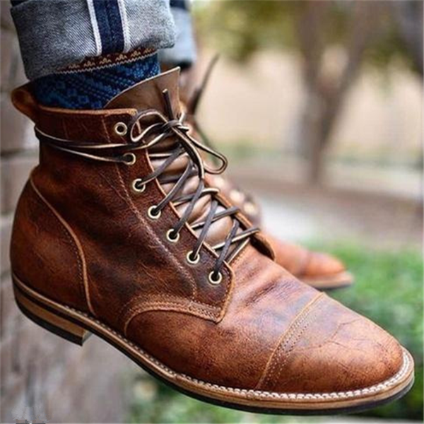 Leather Lace-Up Boots | Rugged and Stylish | Durable Design