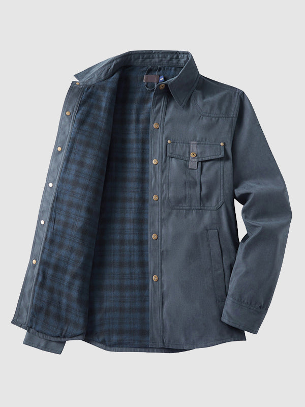 Fleece-Lined Shirt Jacket | Durable & Warm | Outdoor & Casual Wear