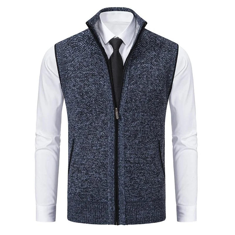 Tweed Zip-Up Vest | Classic Design | Warm and Polished