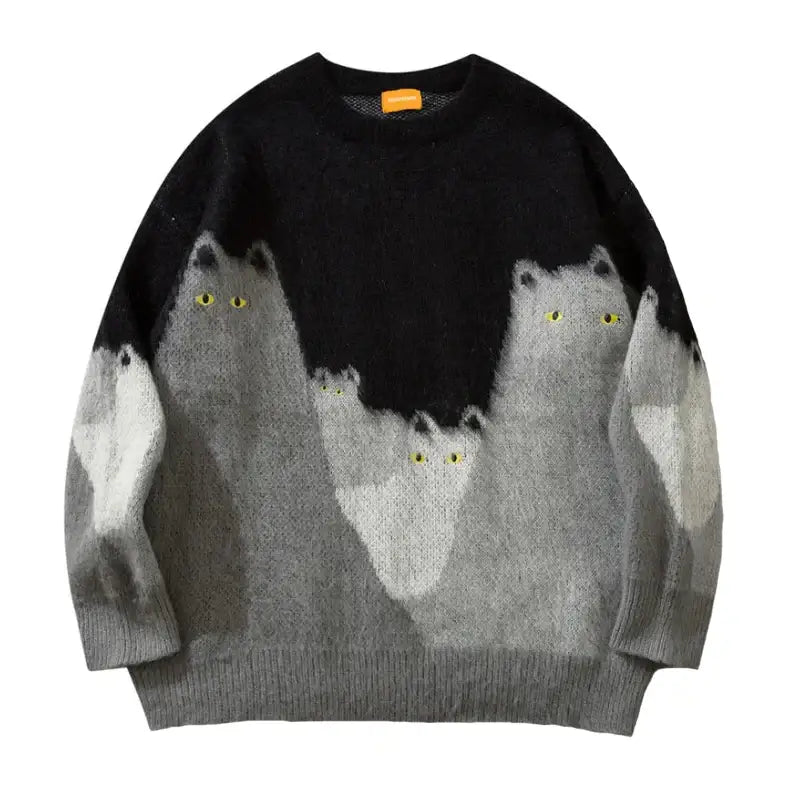 Oversized Animal Graphic Knit Sweater | Soft Knit | Playful Style