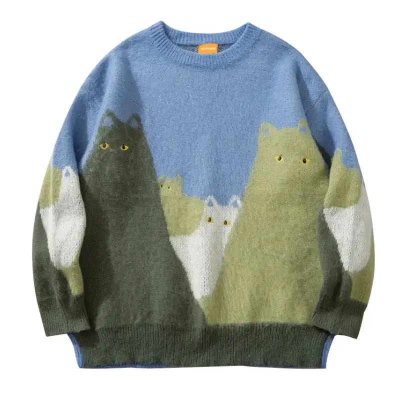 Oversized Animal Graphic Knit Sweater | Soft Knit | Playful Style