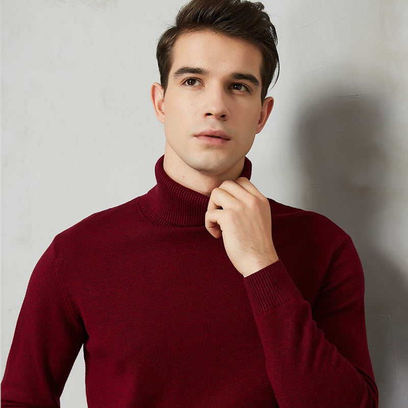 Classic Turtleneck Sweater | Cotton Blend | Slim Fit