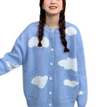 Cloud Pattern Knit Cardigan | Button-Down | Whimsical Style