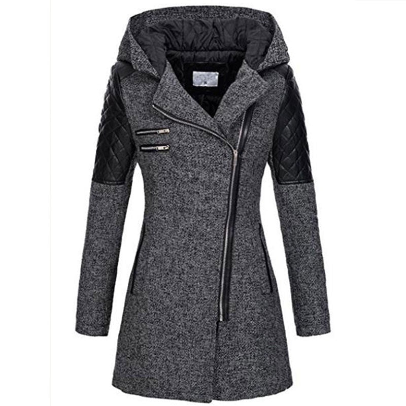 Asymmetric Long Coat | Hooded Design | Warm and Stylish