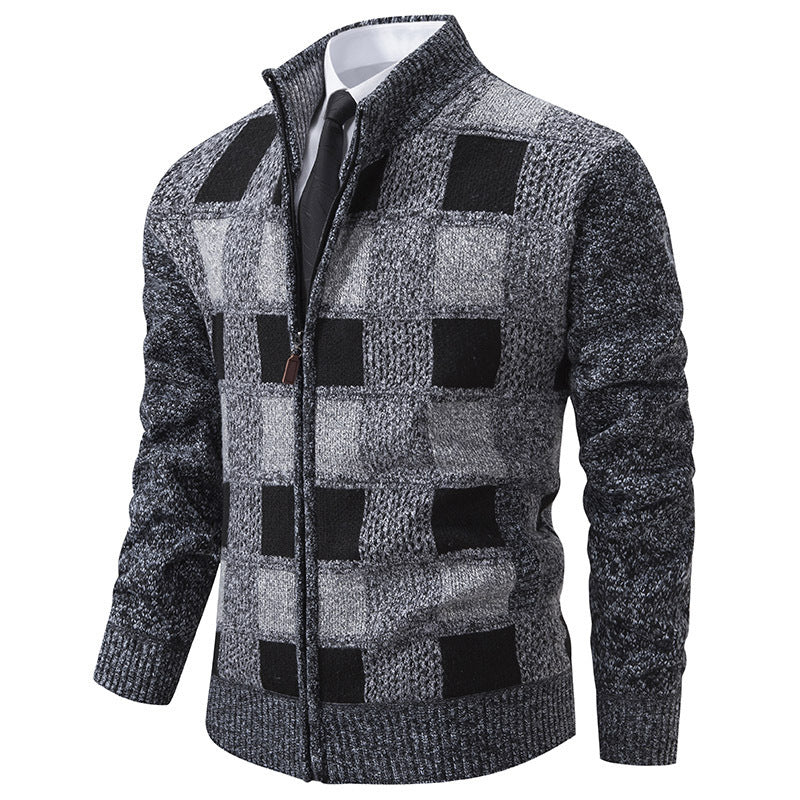 Plaid Knitted Cardigan | Cotton Blend | Timeless Design