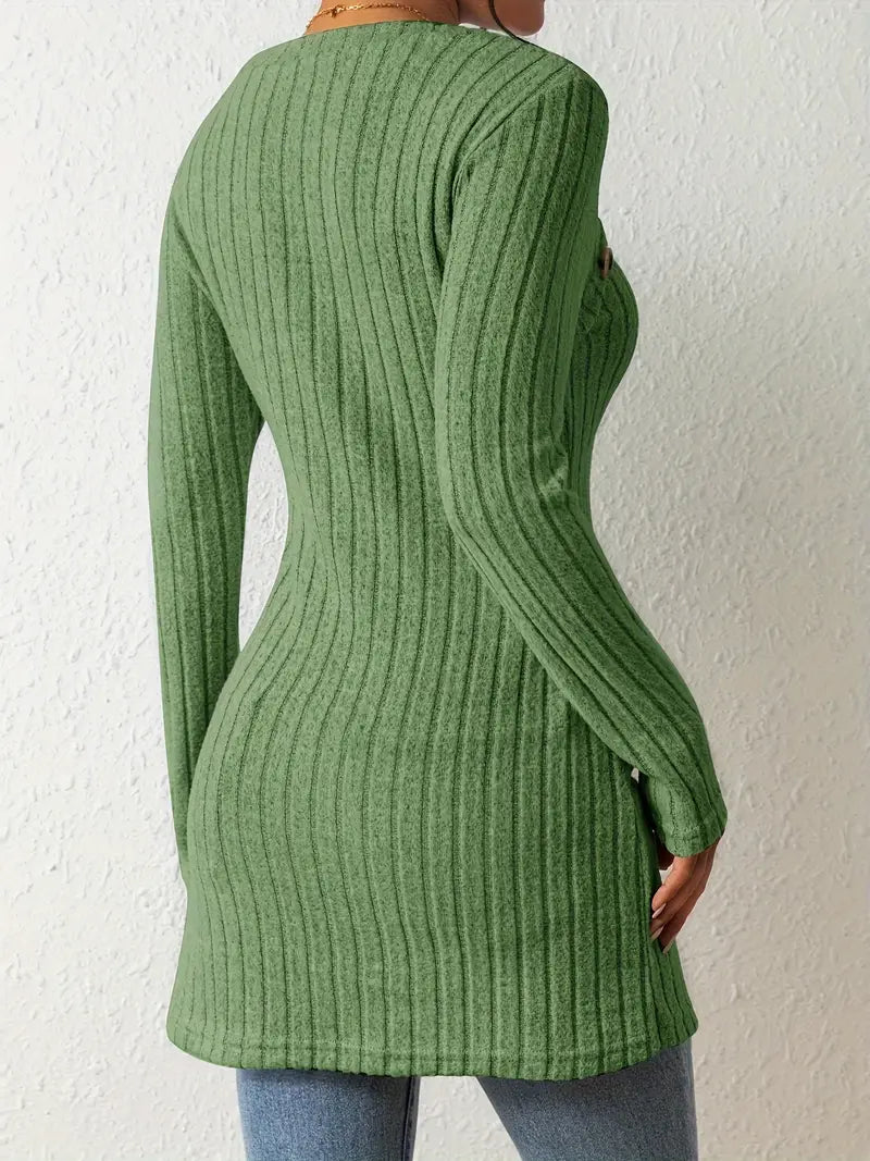 Ribbed Knit Sweater | Long-Sleeve | Stylish and Comfortable