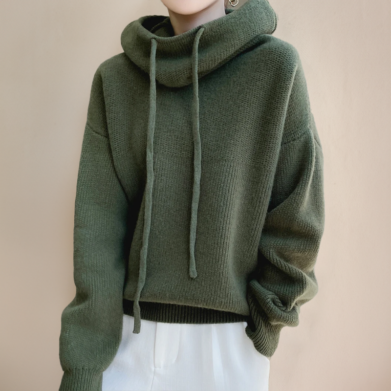 Cozy Knit Hoodie | High Neck | Warm and Relaxed Fit