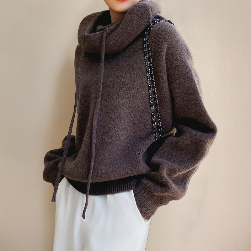 Cozy Knit Hoodie | High Neck | Warm and Relaxed Fit