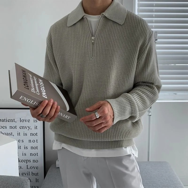 Half-Zip Sweater | Textured Knit | Relaxed and Comfortable
