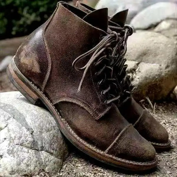 Leather Lace-Up Boots | Rugged and Stylish | Durable Design